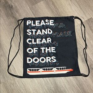 NWOT Monorail Magic Kingdom Drawstring Disney Themed Bag